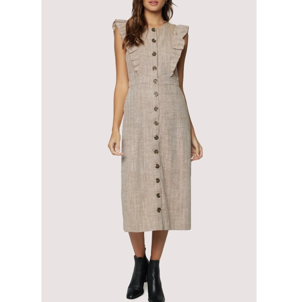 NWT Lost + Wander Women's Brown In Element Midi Dress Size Small